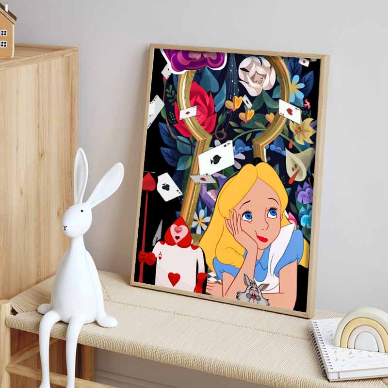 Disney 5D DIY Алмазная мозаика Алис в Стране чудес Иллюстрация Мультфильм Полная Алмазная Мозаика Алмазная Живопись Искусство Настенное Украшение Набор для рукоделия
