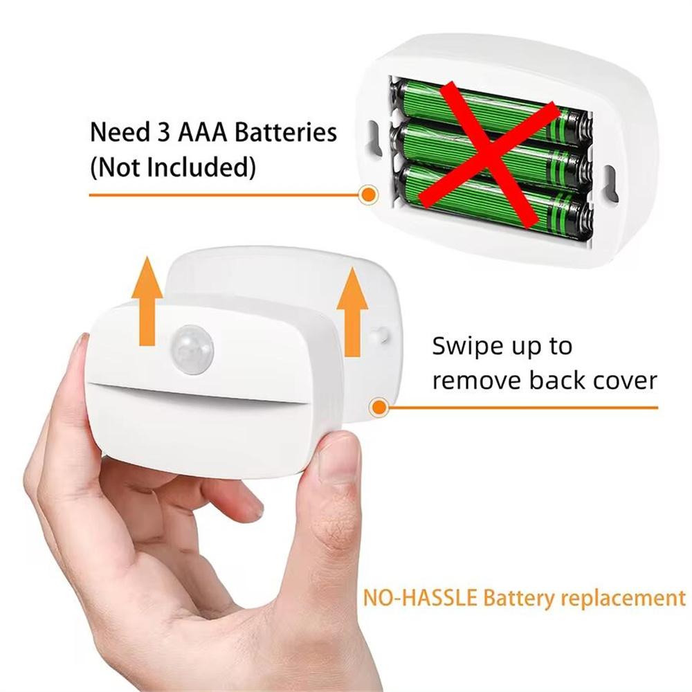 3 шт. светодиодный мини-датчик движения ночник беспроводной ночник настенные прикроватные светильники для туалета спальни шкафа освещения