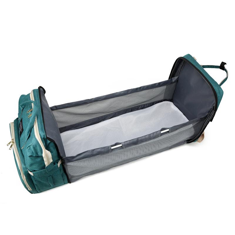 Multifunctional Diaper Backpack & Folding Baby Bed Combo - Stylish 2020 Design for Moms