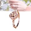 Stunning Pink Zirconia Micro Pave Princess Engagement Ring 18k Rose Gold Plated