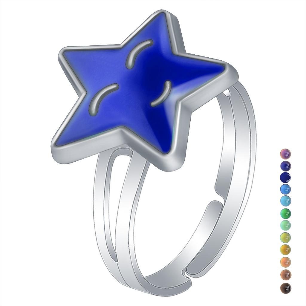 1Pcs Fashion Ring Simple Children's Princess Cartoon Cute Animal Temperature Change Ring