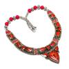 Tibetan Nepal Necklace Natural Red Coral 18" Chunky Ethnic Boho Jewelry NN 744