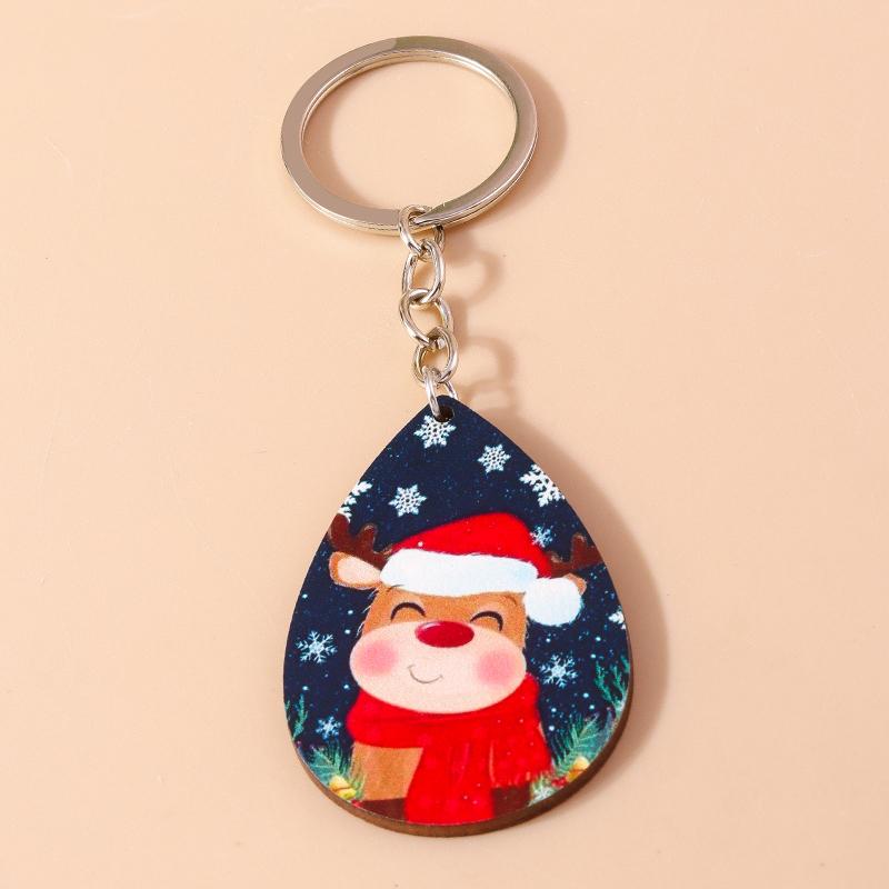Cute Christmas Key Chain Snowman Santa Claus Key Ring Pendant for Car Key Holder Women Girls Handbag Decor DIY Jewelry Gift