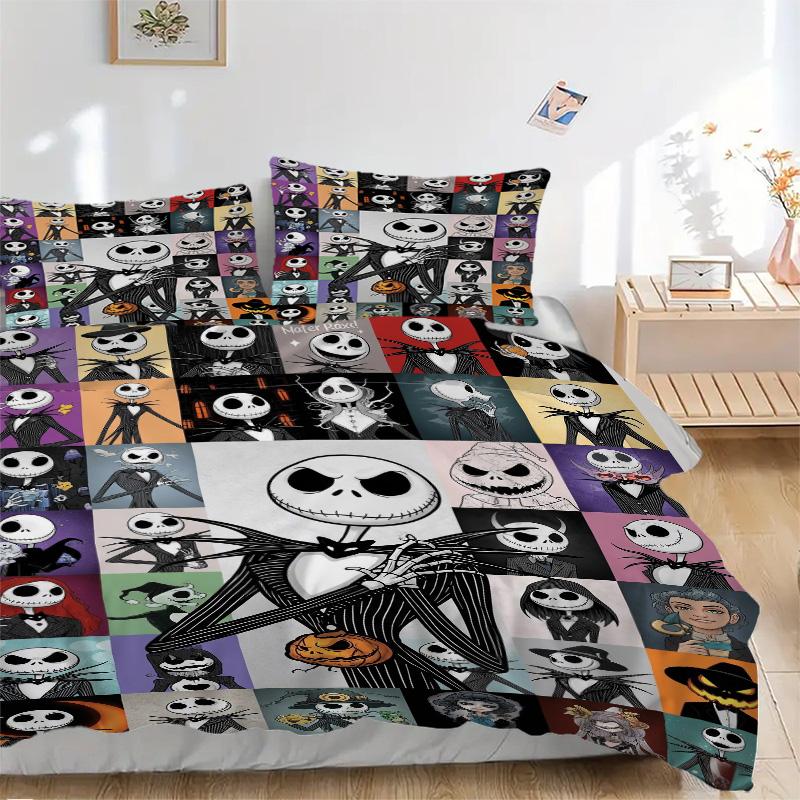 Nightmare Before Christmas Bedding 3 Piece Set Hd Print Duvet Cover Pillowcases For Teens Adult Bedroom Decoration Christmas Gift C9211608