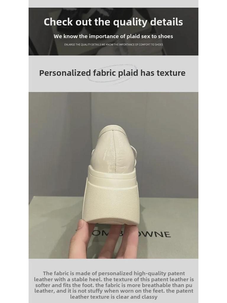 Женские весенние туфли-лоферы 2025 года на толстой подошве с внутренней высотой и небольшой платформой