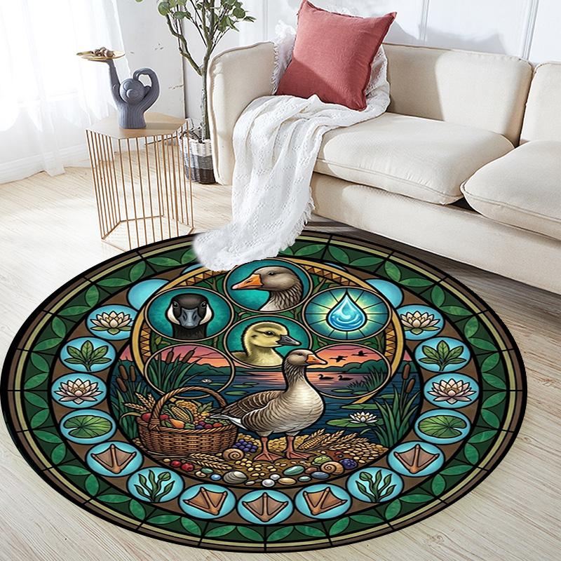 Rabbit Carrot Treasure Hunt Round Area Rug Under Office Chairs Bedroom Living Room Home Decor