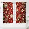 2 шт., красные сверкающие рождественские шторы - 30% затемнения - подходят для гостиной, спальни, кухни, домашнего декора
