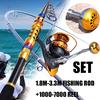 Комплекты для спиннинговой удочки и катушки, комбинированная карбоновая телескопическая удочка и цельнометаллическая спиннинговая катушка