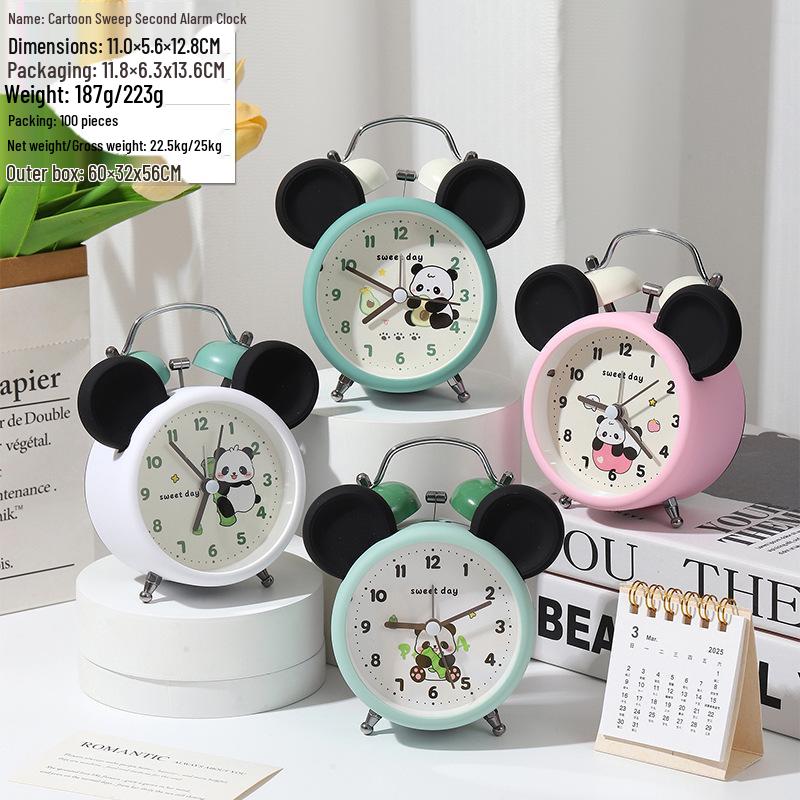 Ретро-будильник с громким звонком и ночником - бесшумные прикроватные часы, креативный подарок для студентов и декор спальни