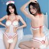 Revealing Nurse Costume Set: Open Crotch Lingerie Bodysuit