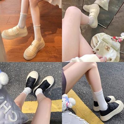 Studiolee ленивые туфли-липучки, универсальные маленькие белые туфли, круглый носок, высокая платформа, печенье, женские, весна и осень