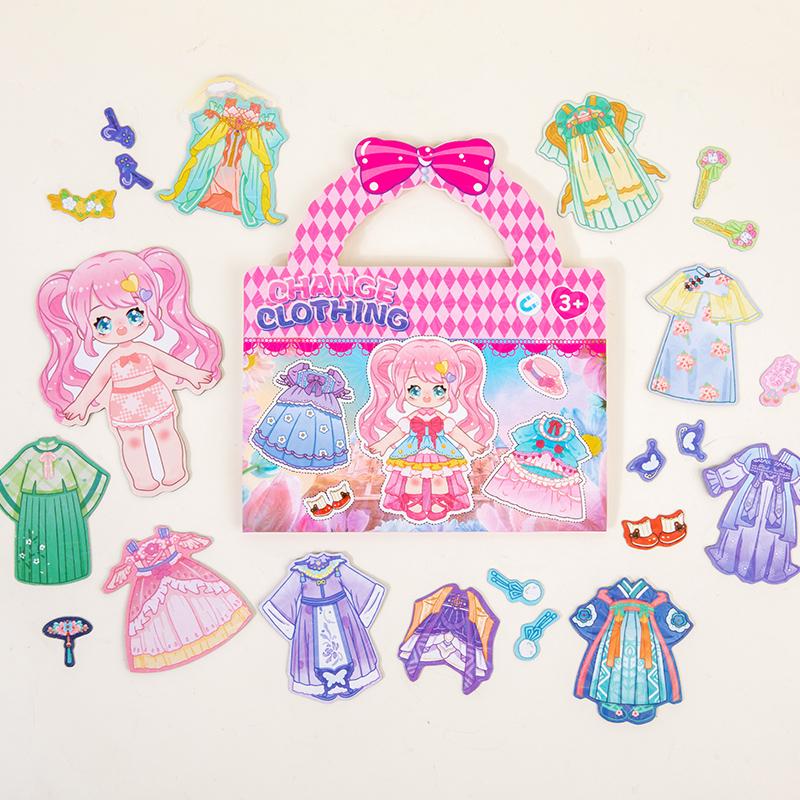 Magnetic Refrigerator Cute Princess Dress-Up Stickers Girls' Imaginative Play DIY Materials Magnet Matching Puzzles Games Gifts