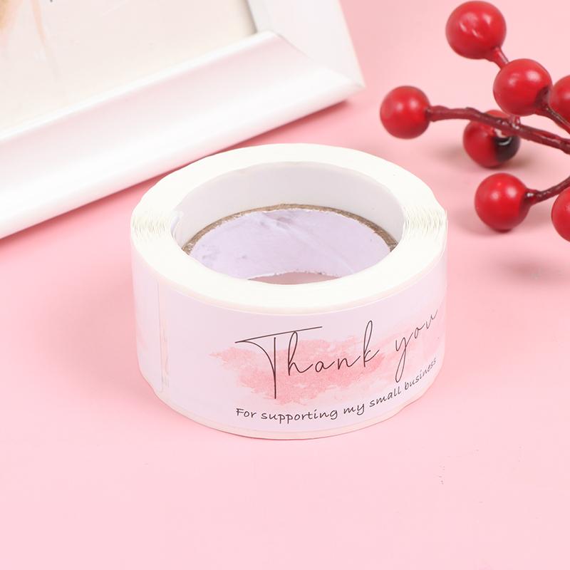 120Pcs/Roll Thank You Stickers Small Business Sticker Adhesive Wrapping Labels