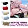 Rechargeable Sound Activated Moving Tail Fluffy Plush Plush Wagging Tail  Electric Bicycle