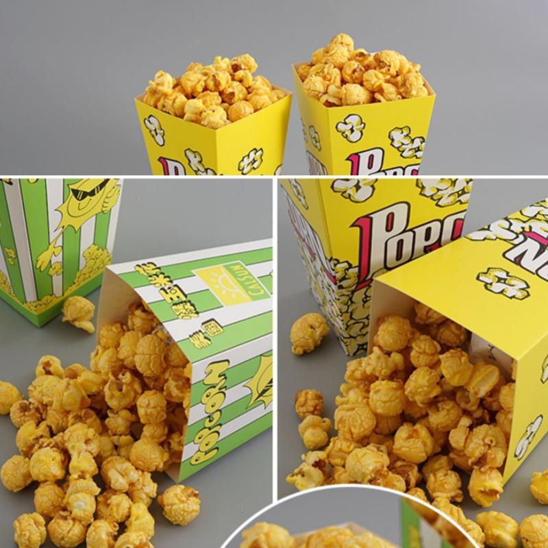 10 шт. полосатые бумажные коробки для попкорна, ведра, красные, белые полоски, сумки, контейнеры для закусок для детского душа, товары для дня рождения, вечеринки