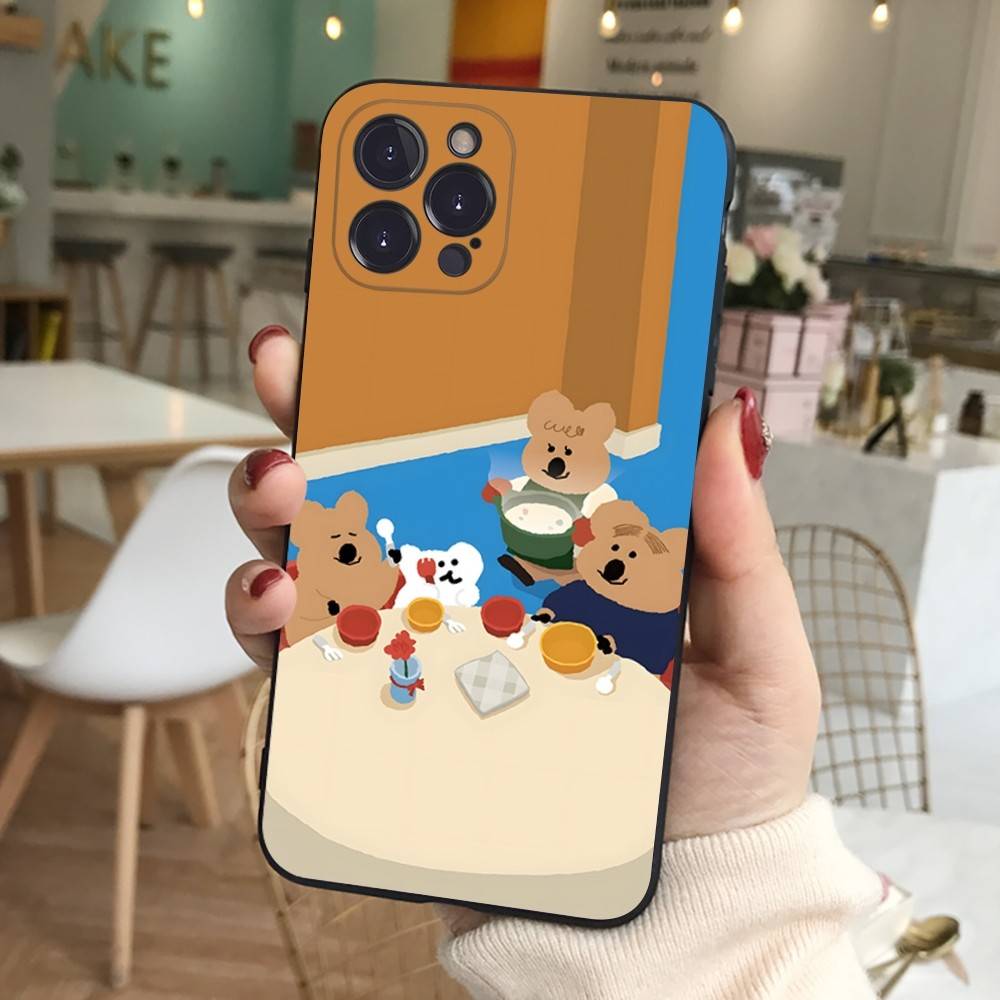 Cute Bear Quokkas Magsafe For IPhone 17 16 15 14 13 12 11 Pro Max Plus Shockproof Black Soft Phone Cover