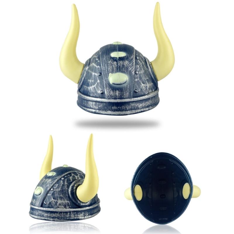 Roman Spartans Soldier Helmets Double Horn Designs Hat Adjustable for Cosplay Party and Theme Event Double Horn Helmets