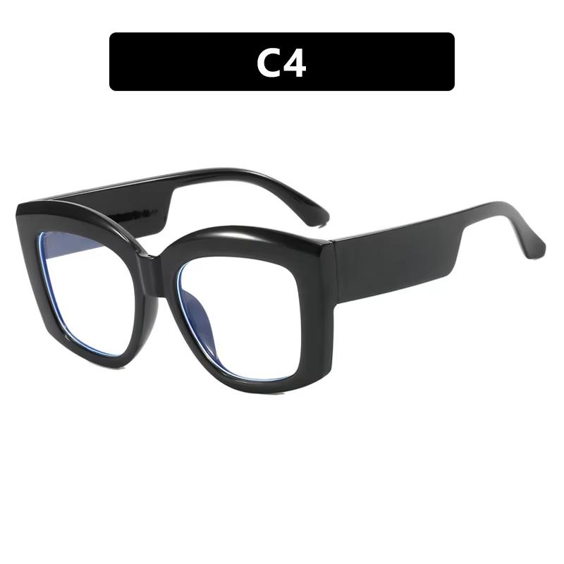 Fashion New Versatile Concave Style Trendy Women's Flat Mirror Square Wide Leg Retro Casual Eyeglass Frame