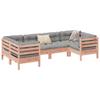 6 piece garden sofa set with cushions solid Douglas fir wood
