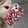 Чехол Красные Губы: Совместимо с моделями iPhone 13-16, 12/11/XSM, Космический Дизайн Точности