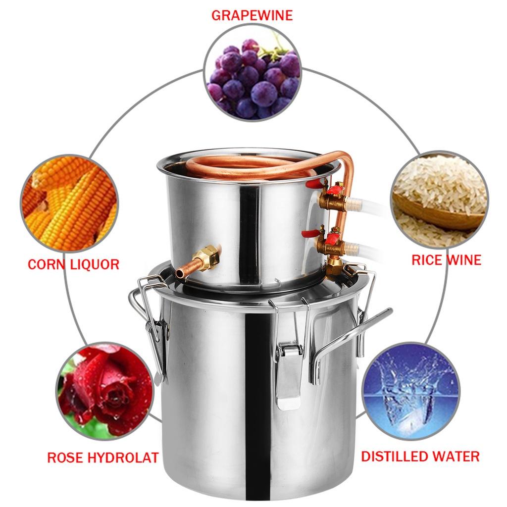 8 л/2 галлона дистиллятор аламбик, самогонный аппарат для спирта, нержавеющая медь, набор для заваривания воды, вина, бренди, эфирное масло