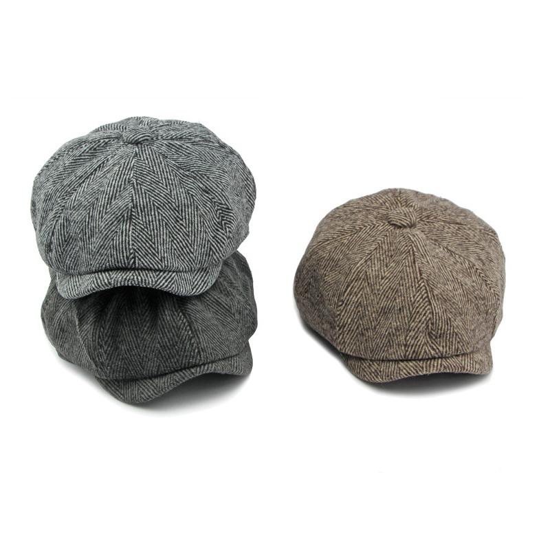 Шерстяная восьмиугольная кепка мужская весна-осень-зима ретро кепка газетчика