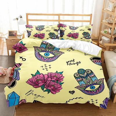 Постельные комплекты Рука Хамса Бохо Глаза Хамсы Пододеяльник Экзотический Богемный Набор пододеяльника Для детей Мальчиков Девочек Триповый Арт Покрывало