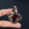 Unique Red Flash Labradorite Gemstone Handmade Pure Copper Wire Wrap Jewelry Pendant