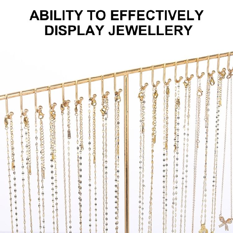 Эффективная железная стойка для подвешивания ожерелий, экономящая место, железная вешалка для ожерелий с деревянным основанием для личной коллекции украшений