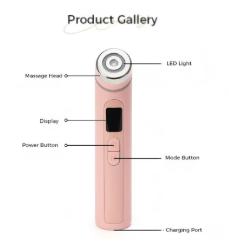 Portable LED Multi-Color Phototherapy Facial Device EMS Micro-Current Skin Firming Massager Anti-Wrinkle Home Face Rejuvenation