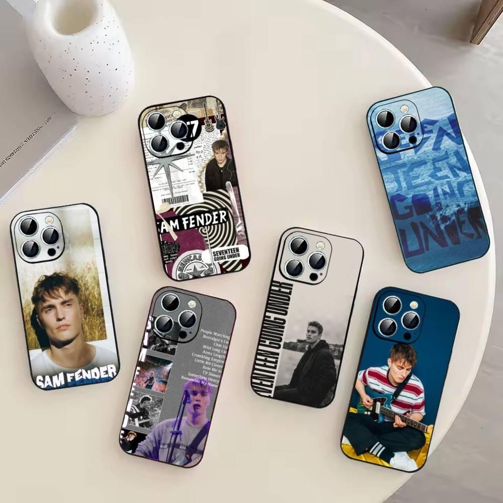 Чехол для телефона Singer S-Sam Fender для iPhone 17,16,15,14,13,12,11 Plus,Pro Max,XS,Мягкий Черный Чехол