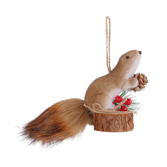Искусственная белка Рождественское подвесное украшение Праздничный кулон Домашний настенный декор Украшение для рождественской елки