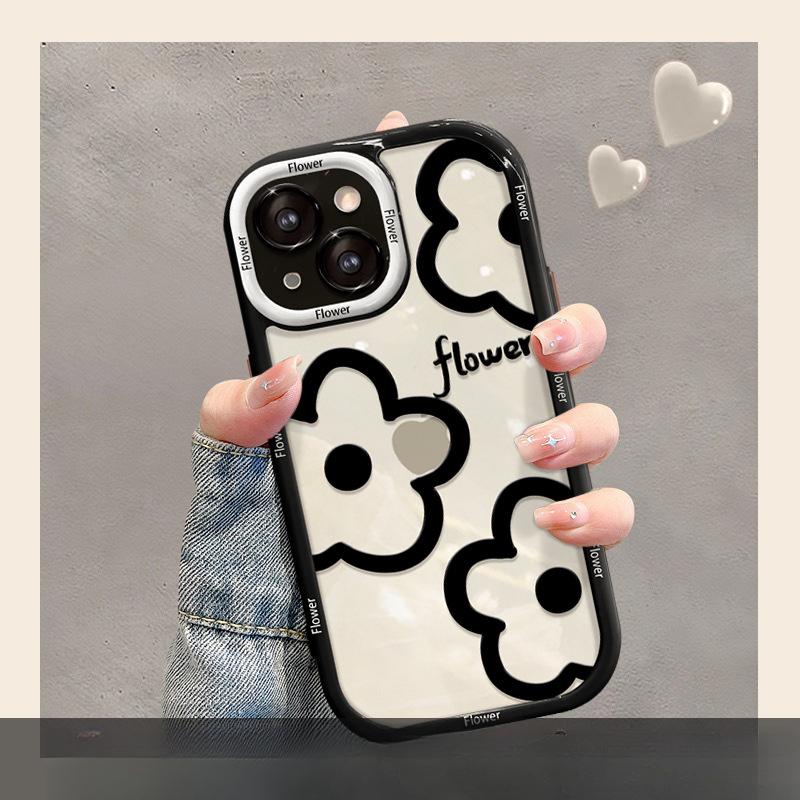 Подходит для чехла для мобильного телефона Apple 14promax iPhone 13 Силиконовый Противоударный 11/12 Простые Линии Цветочная Цепочка