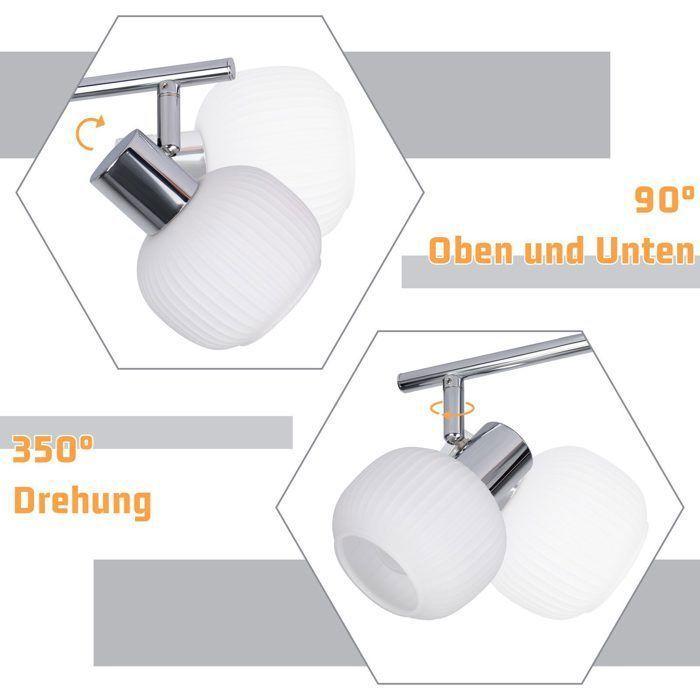 Plafonnier 4 lampes - NETTLIFE - 4 lampes couloir - Blanc - Métal - GU10 orientable 350°