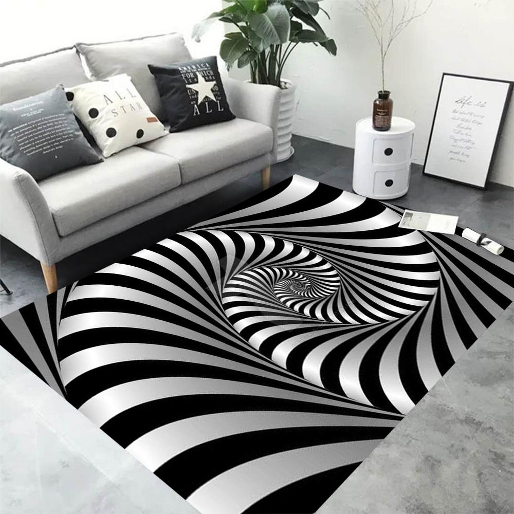 3D Vortex Illusion Door Mat Washable Non-Slip Living Room Sofa Chairs Area Mat Kitchen Doormat Area Rug
