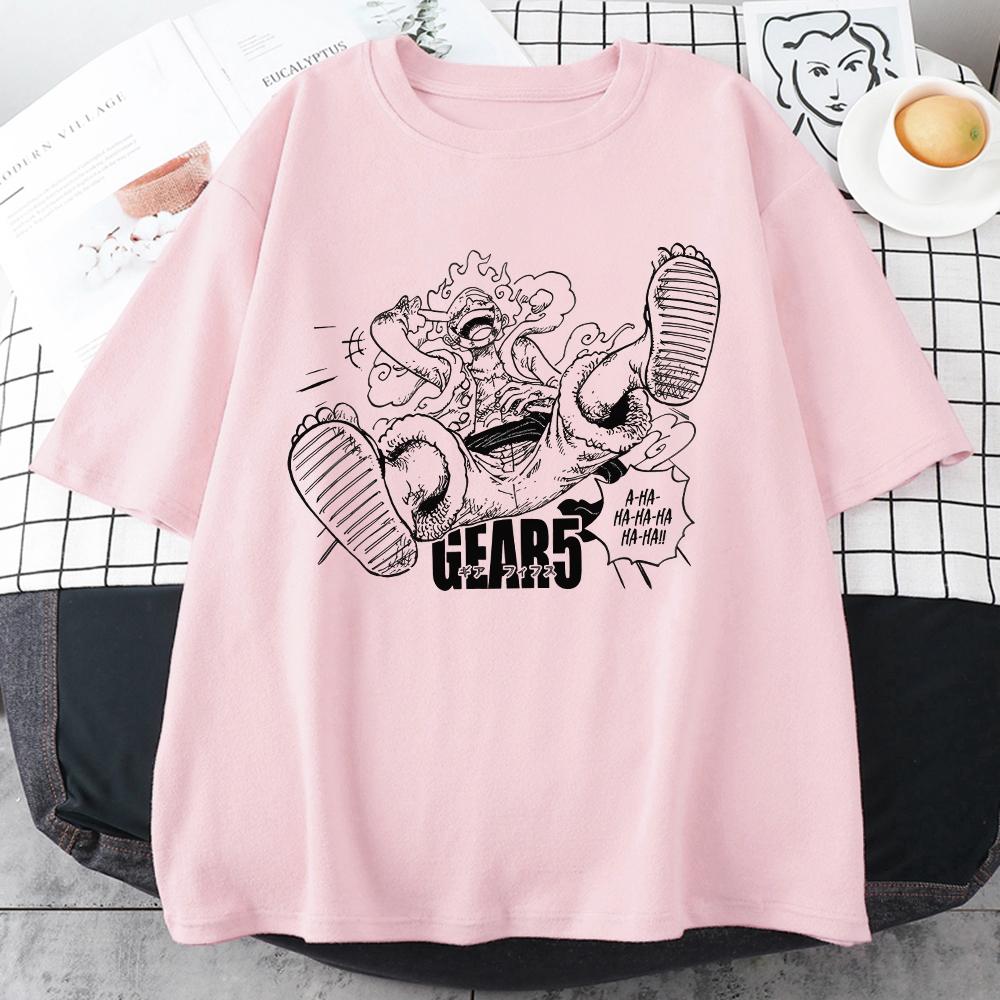 Футболка с героями мультфильмов «Luffy Joyboy Nika Gear 5», лето 2022, хлопковая футболка с японским принтом манги и аниме, топы унисекс в стиле Харадзюку, уличная одежда