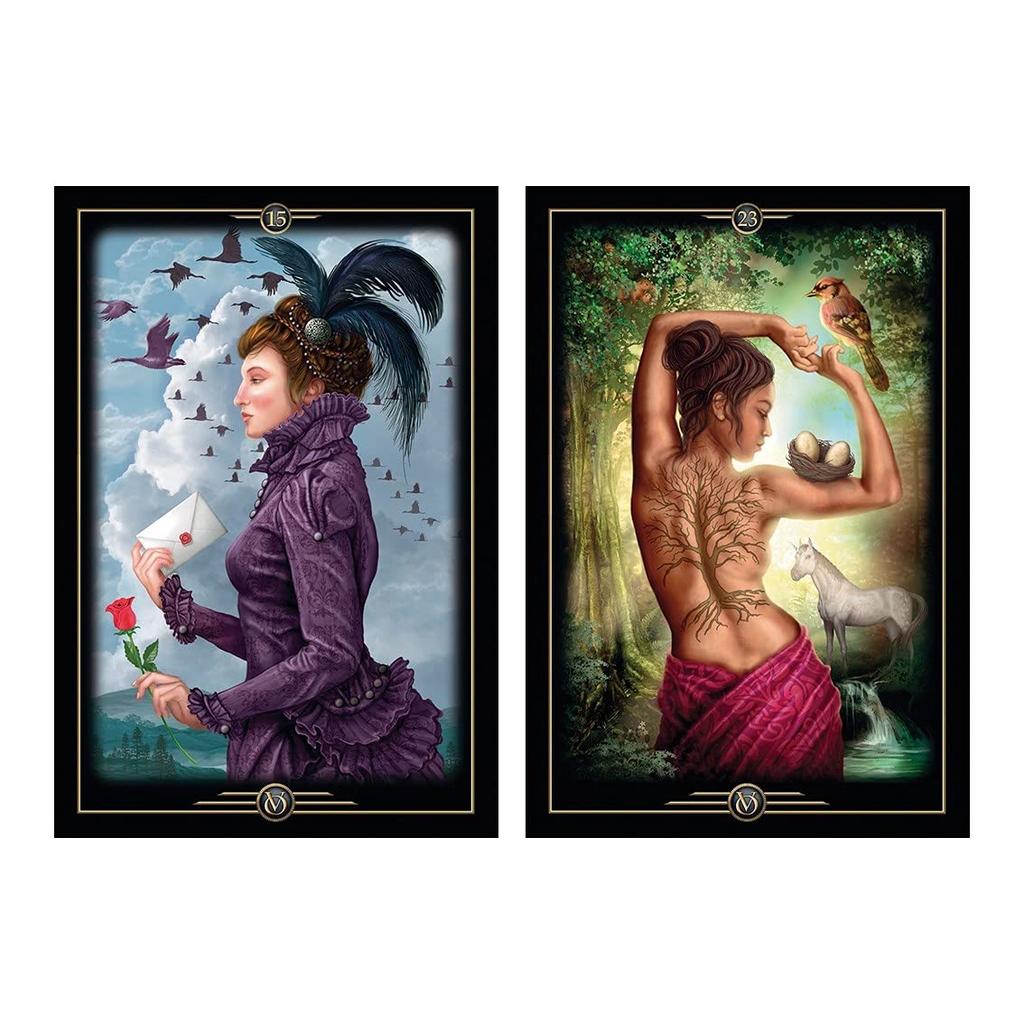 Kancharo Oracle Cards, 52-Card Set, Tarot Card Reading [Oracle of Visions], Includes Basic Instructions and Pouch in Japanese (Authentic)