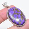 Natural Copper Charoite Gemstone 925 Sterling Silver Jewelry Pendant 1.97" G2t91