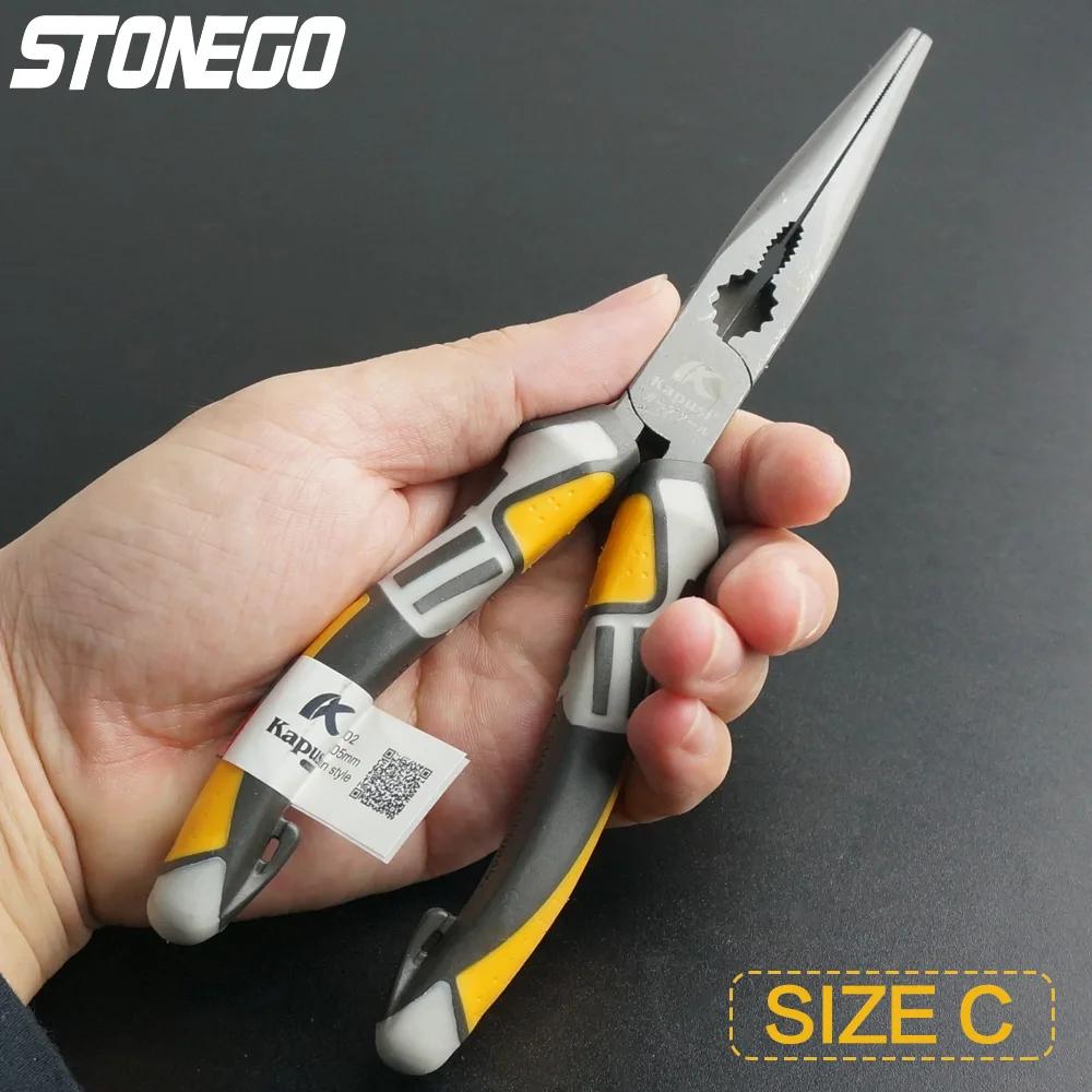 Изолированные плоскогубцы STONEGO, клещи для зачистки и обжима проводов, клещи для зачистки, обжимные клещи, кусачки для проводов, прочная никель-хромовая сталь