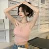 Hong Kong Style Sleeveless Knitted Camisole - Women's Spring/Summer Tight Fit Basic Vest
