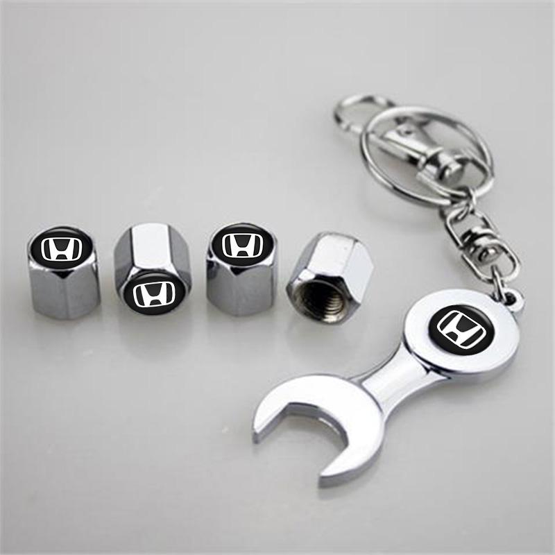 4Pcs Car Wheel Tire Valve Stem Cap Dustproof Cover For Honda Civic FIT Accord CRV 5th City Jazz HRV Pilot Odyssey Insight Type-R LK6