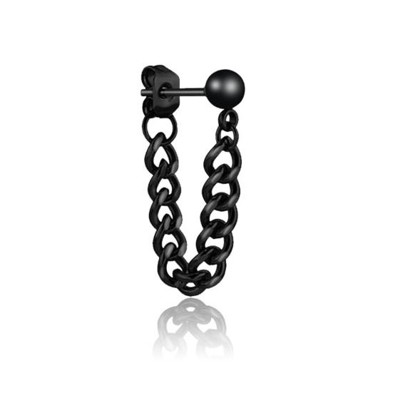 1 шт. мужские серьги-гвоздики однотонные в стиле панк разных форм в готическом стиле