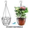 Iplusmile Planter Hanger Hanging Stand Wrought Iron Wire Flower Pot for Outdoor Plants Planter Shelf with Hooks Houseplant Hanging Plant Holder