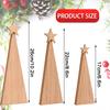 1 Set Desktop Rustic Wooden Handmade Ornament Decorative Tree Durable Christmas Festive Craft Creative