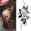 Women Sexy Temporary Tattoo Stickers Black Roses Pattern Full Flower Design Used for Arm Body Art Big Large Fake Tattoo Stickers