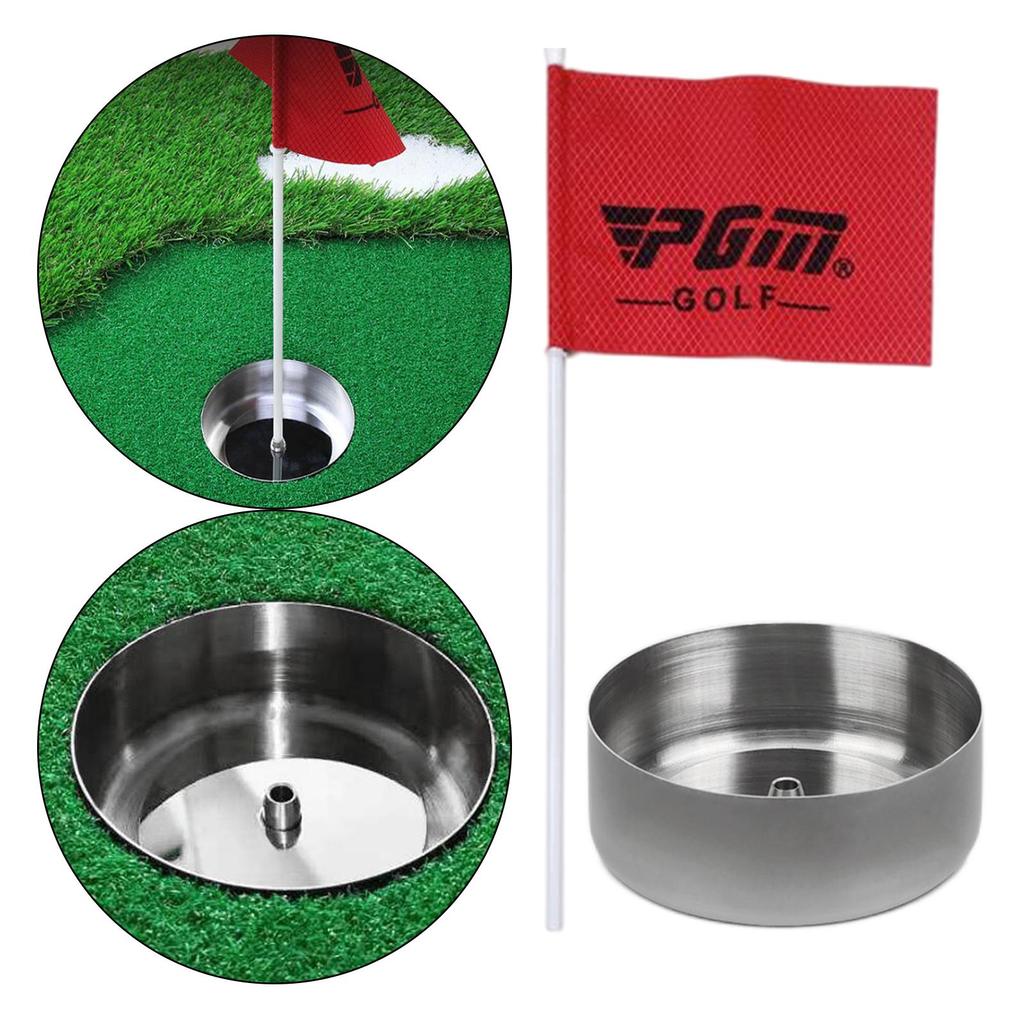 Stainless Steel Golf Green Hole Cup Flag Stick Durable for Putter Accessories