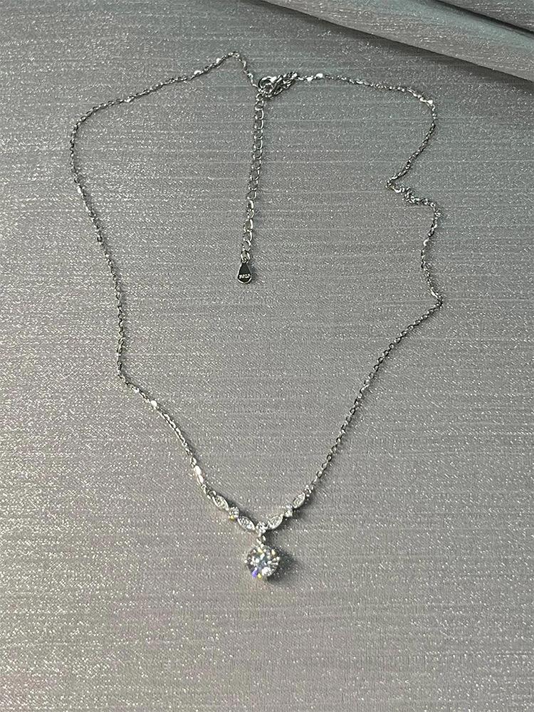 ANENJERY Ожерелье из круглого циркония маркизы пшеницы для женщин, нишевый дизайн, чувственный темперамент, ключица, нежная цепочка, ювелирные изделия