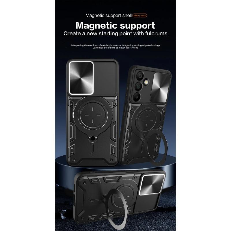 For Samsung A16 A26 A36 A56 5G Case Slide Lens Protect Armor Shockproof Phone Case Coque For Galaxy A16 5G Ring Holder Cover