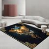 Modern Black Living Room Rug Butterfly Pattern Bedroom Carpet Soft Golden Border Antiskid Cloakroom Sofa Table Mat Easy Clean