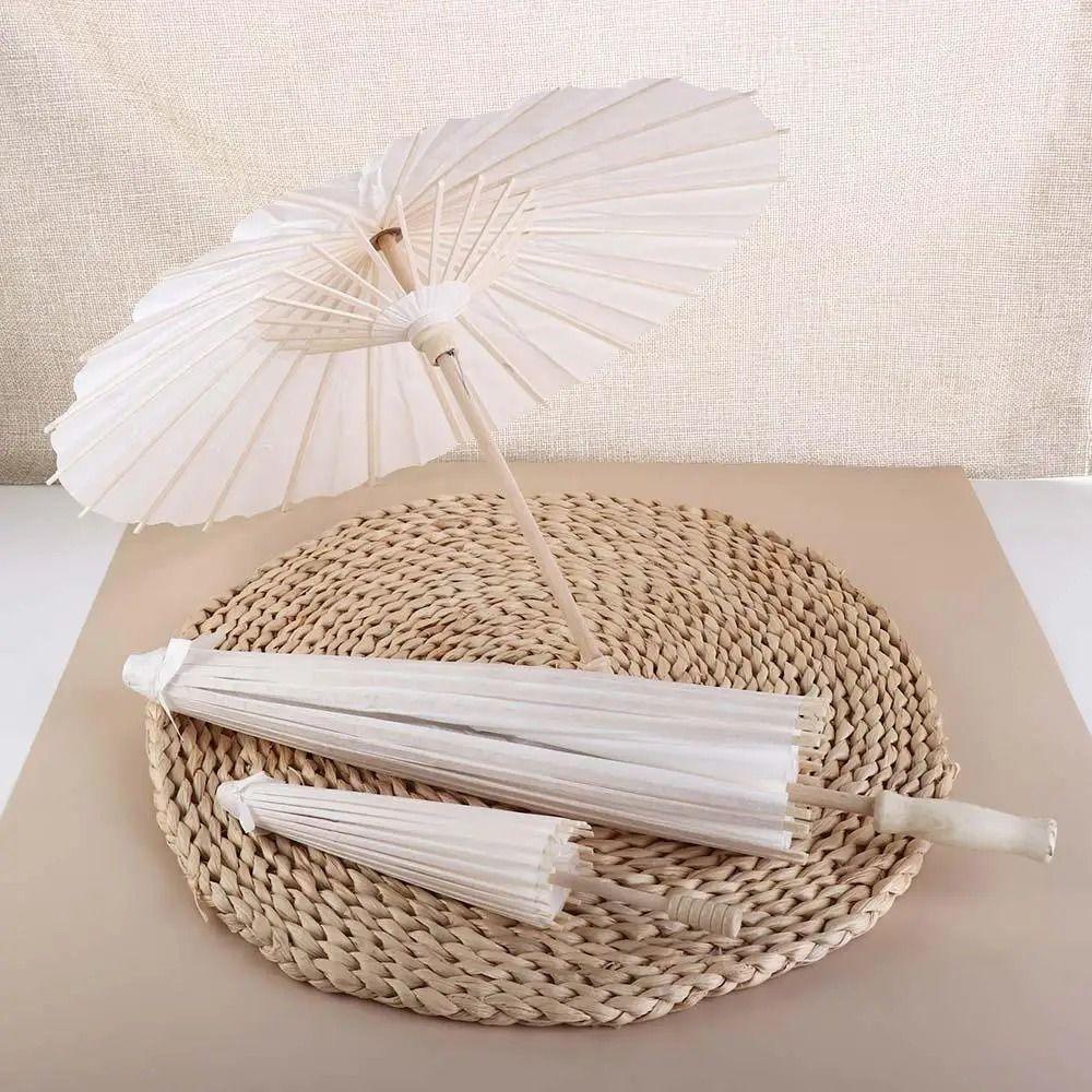 Comfortable Grip Blank Paper Umbrella DIY Wood Drawing Umbrella Oil Paper Umbrella  Dance Prop